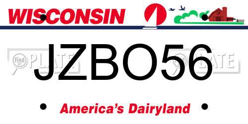 JZBO56 Wisconsin License Plate