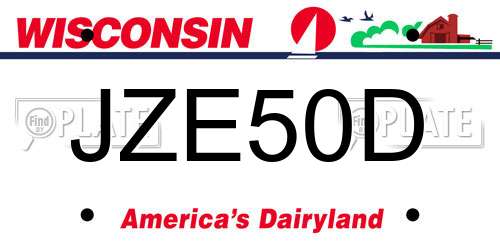 JZE50D Wisconsin License Plate