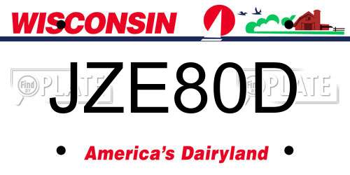 JZE80D Wisconsin License Plate