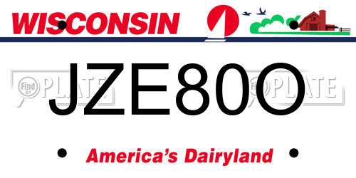 JZE80O Wisconsin License Plate