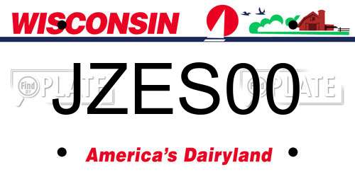 JZES00 Wisconsin License Plate
