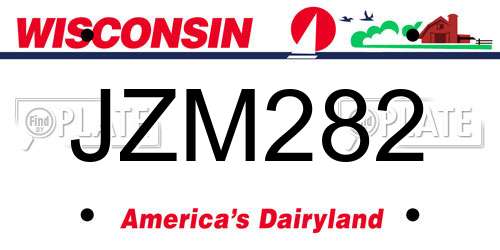 JZM282 Wisconsin License Plate