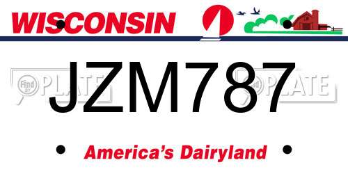 JZM787 Wisconsin License Plate