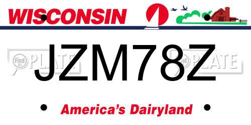 JZM78Z Wisconsin License Plate