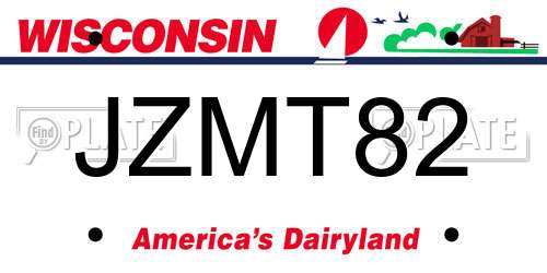 JZMT82 Wisconsin License Plate