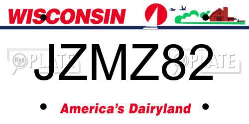JZMZ82 Wisconsin License Plate
