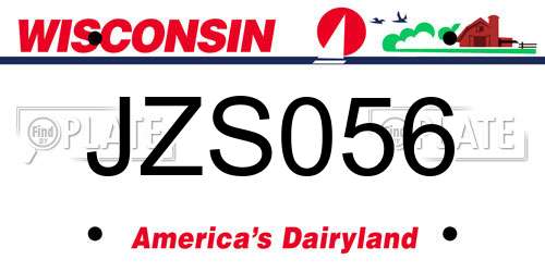 JZS056 Wisconsin License Plate