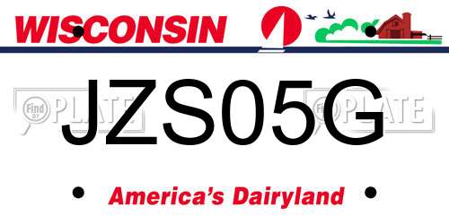 JZS05G Wisconsin License Plate