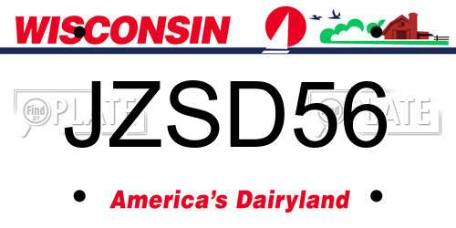 JZSD56 Wisconsin License Plate