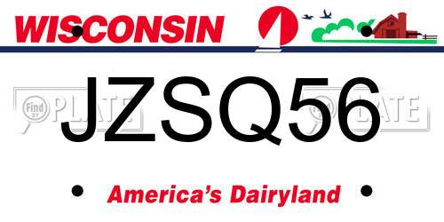 JZSQ56 Wisconsin License Plate