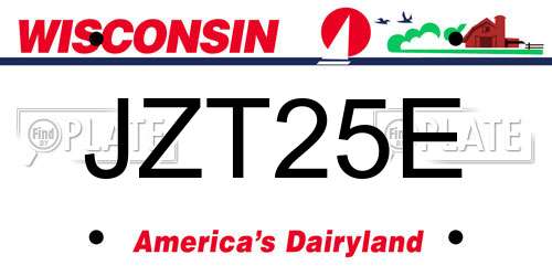 JZT25E Wisconsin License Plate