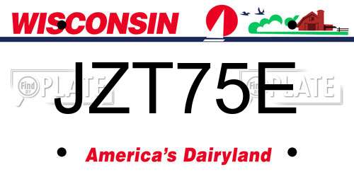 JZT75E Wisconsin License Plate