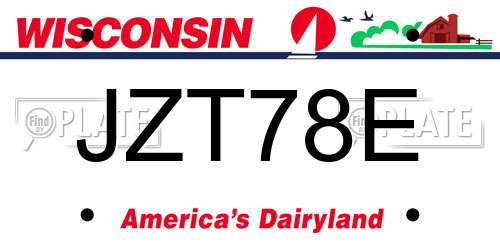 JZT78E Wisconsin License Plate