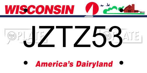 JZTZ53 Wisconsin License Plate