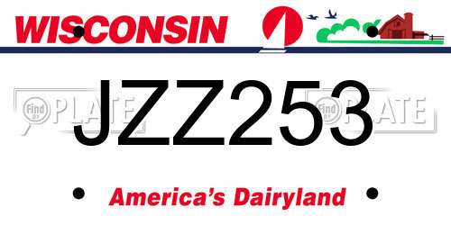 JZZ253 Wisconsin License Plate