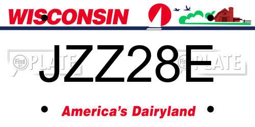 JZZ28E Wisconsin License Plate