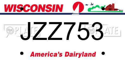JZZ753 Wisconsin License Plate