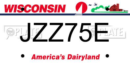 JZZ75E Wisconsin License Plate