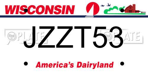 JZZT53 Wisconsin License Plate