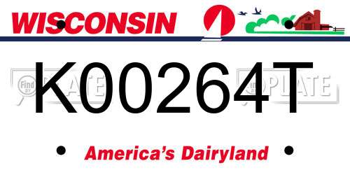 K00264T Wisconsin License Plate