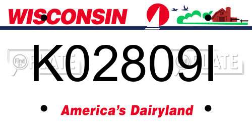 K02809I Wisconsin License Plate