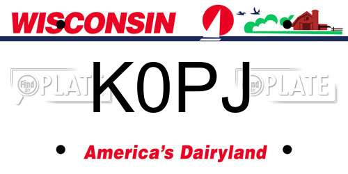 K0PJ Wisconsin License Plate