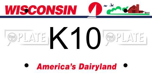 K10 Wisconsin License Plate