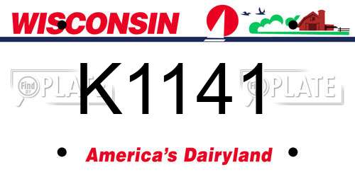 K1141 Wisconsin License Plate