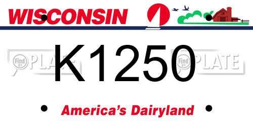 K1250 Wisconsin License Plate