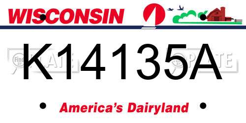 K14135A Wisconsin License Plate