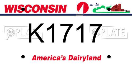 K1717 Wisconsin License Plate