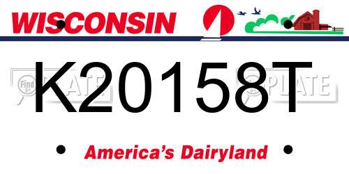 K20158T Wisconsin License Plate