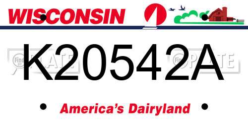 K20542A Wisconsin License Plate