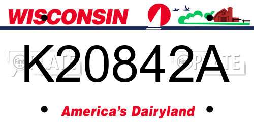 K20842A Wisconsin License Plate