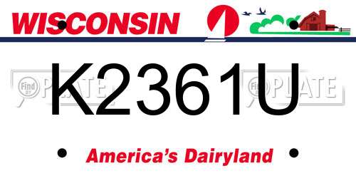 K2361U Wisconsin License Plate