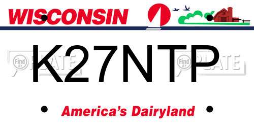 K27NTP Wisconsin License Plate