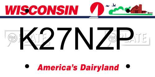K27NZP Wisconsin License Plate