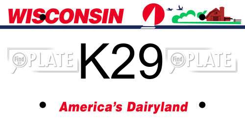 K29 Wisconsin License Plate