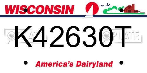 K42630T Wisconsin License Plate