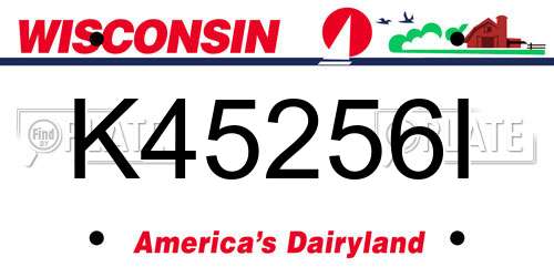 K45256I Wisconsin License Plate