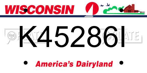 K45286I Wisconsin License Plate