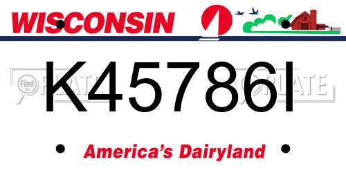 K45786I Wisconsin License Plate