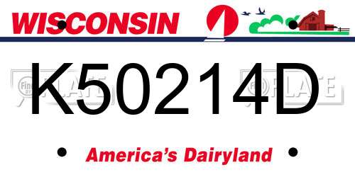K50214D Wisconsin License Plate