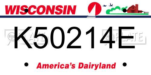 K50214E Wisconsin License Plate