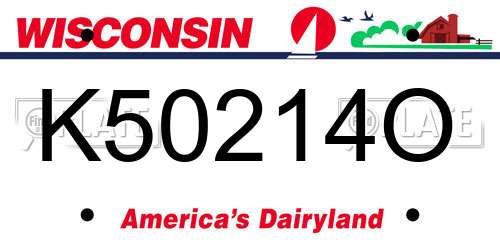 K50214O Wisconsin License Plate