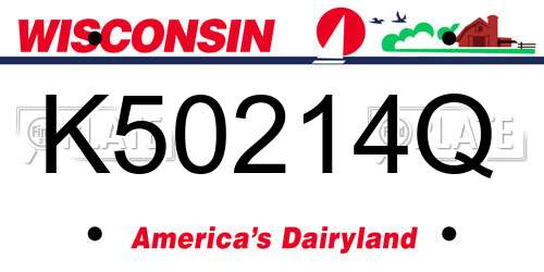K50214Q Wisconsin License Plate