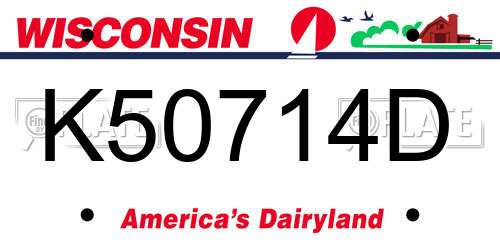 K50714D Wisconsin License Plate