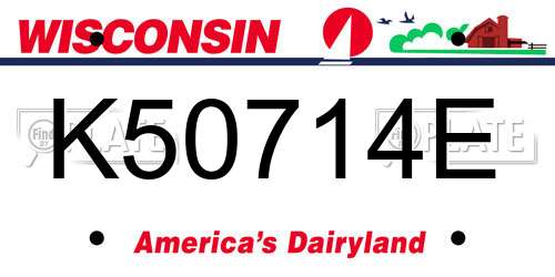 K50714E Wisconsin License Plate