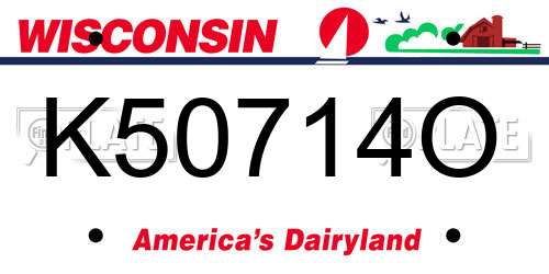K50714O Wisconsin License Plate