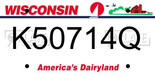 K50714Q Wisconsin License Plate